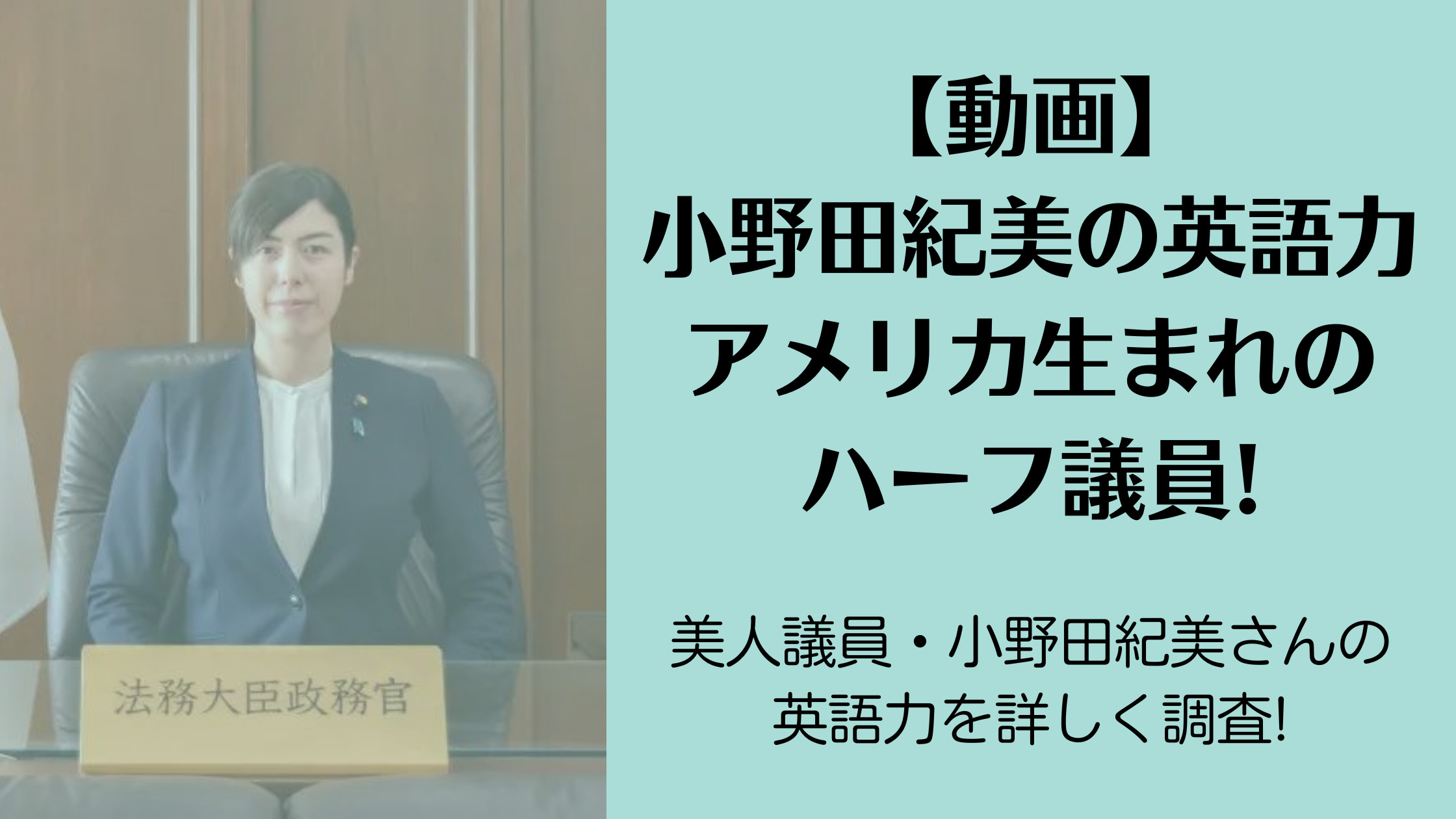 【動画】小野田紀美の英語力はアメリカ生まれのハーフ議員!